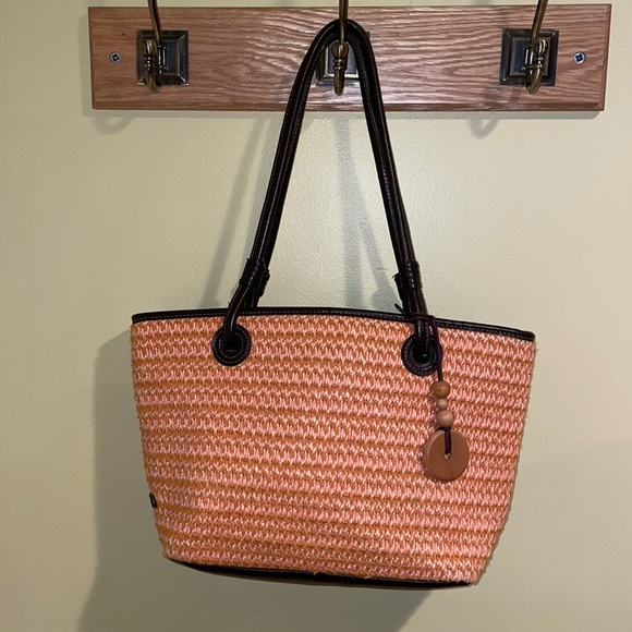 CL America Classic Woven and Faux Leather Handbag Purse Shoulder Bag 12”… - Picture 1 of 7